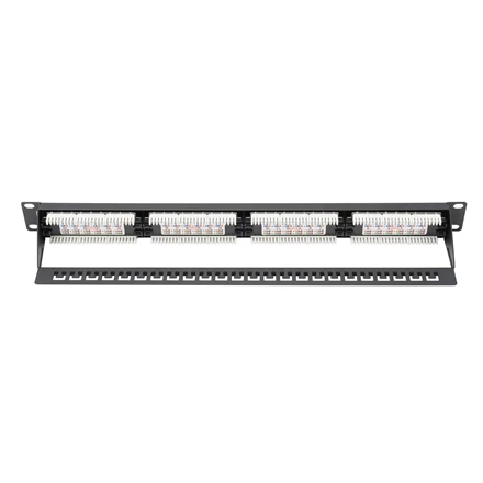 Assmann Electronic DIGITUS Patch Panel 19colių 24Port Cat6 neekranuotas juodas RAL 9005 kabelio montavimas apie LSA be LSA dangtelio