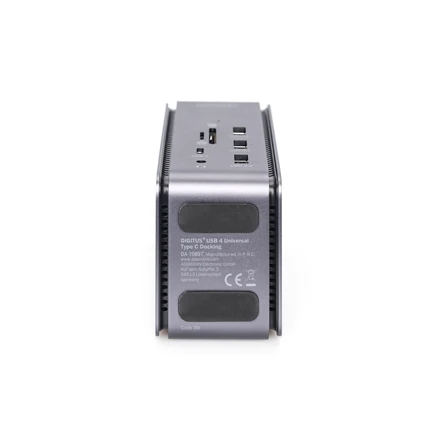 Digitus USB 4.0 doko stotelė: apatinė dalis su technine informacija