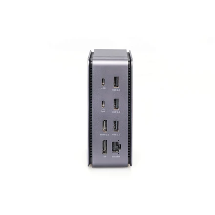 Digitus USB 4.0 Docking Station 14 in 1 2x Video 8K/30Hz, 3x USB 10GHz DA-70897 Dock Ethernet LAN (RJ-45) jungtys 1 DisplayPorts kiekis 1 USB 2.0 jungtys kiekis 3 HDMI jungtys kiekis 1 Ethernet LAN Garantija 24 mėn.