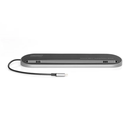 Assmann Electronic DIGITUS DA-70888 12-port USB-C Dock pilka HDMI VGA 2xUSB-C 4xUSB-A RJ45 1x3.5mm SD/MicroSD