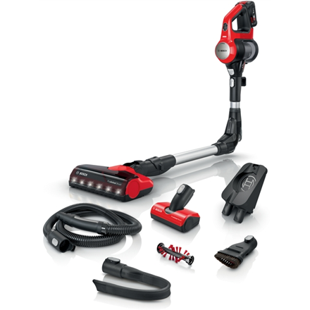 Bosch BBS 711ANM Unlimited 7 ProAnimal Dulkių siurblys BBS711ANM Handstick 2in1, 18 V, N/A W, Veikimo laikas (maks.) 40 min., Raudona, Pagaminta Vokietijoje