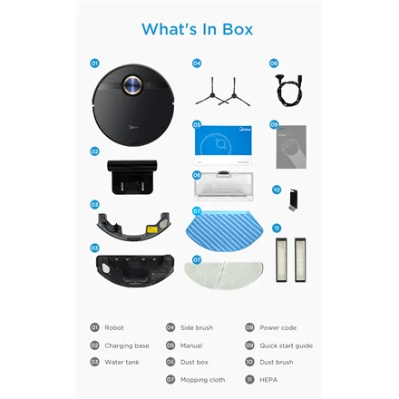 Dulkių siurblys - robotas Midea Robotic M7 Pro, Juodas