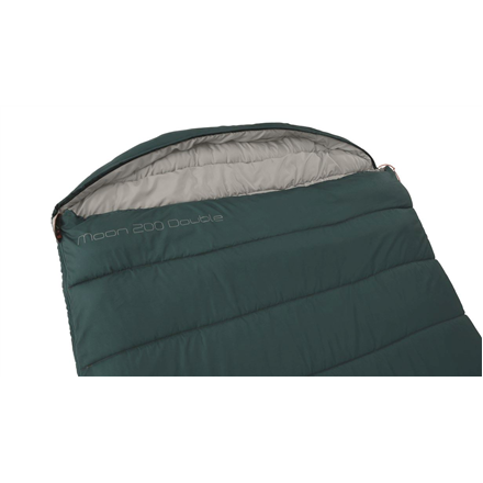 Easy Camp Lengva stovykla | Moon 200 Double | Miegmaišis | 220 x 150 cm | Dviejų krypčių atidarymas - automatinis užraktas, L formos | žalsvai mėlyna