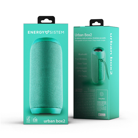 Energy Sistem Speaker Urban Box 2 10 W, Bluetooth, Belaidė jungtis, Jade