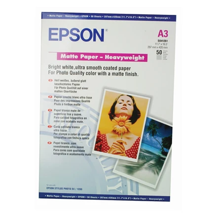 Epson matinis popierius, didelis svoris, DIN A3, 167 g/m², 50 lapų