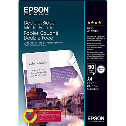 Epson dvipusis, DIN A4, 178g/m² fotopopierius