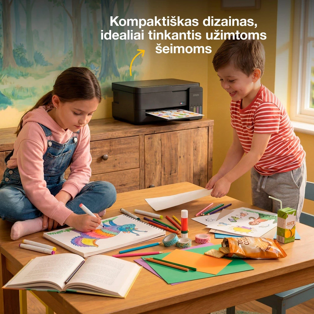 Daugiafunkcis rašalinis spausdintuvas Epson EcoTank L3352, A4, spalvotas, Wi-Fi, Wi-Fi Direct, AirPrint, juodas | C11CL62426