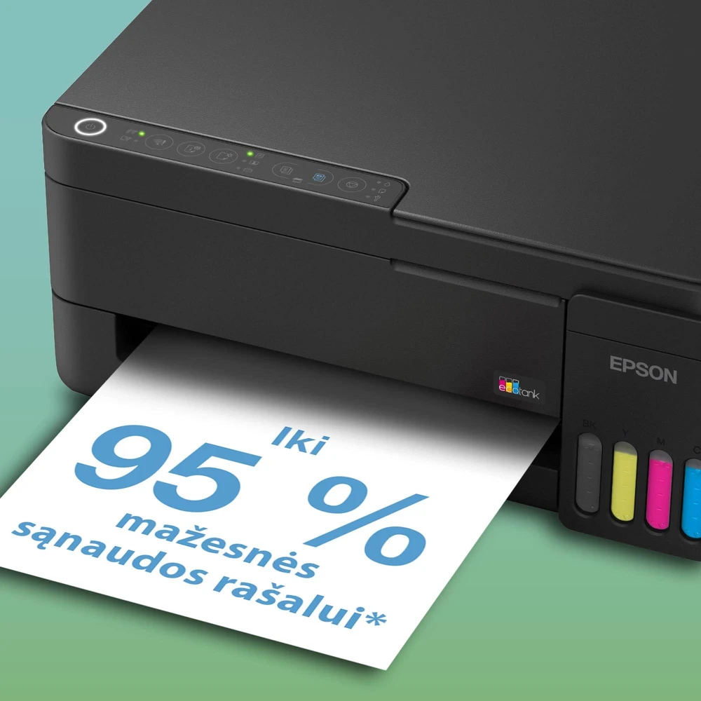 Daugiafunkcis rašalinis spausdintuvas Epson EcoTank L3352, A4, spalvotas, Wi-Fi, Wi-Fi Direct, AirPrint, juodas | C11CL62426
