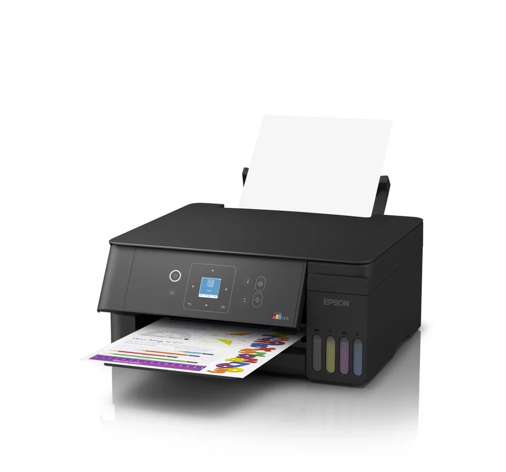 Daugiafunkcis rašalinis spausdintuvas Epson EcoTank L3362, A4, spalvotas, Wi-Fi, Wi-Fi Direct, AirPrint, LCD ekranas, juodas | C11CL63421