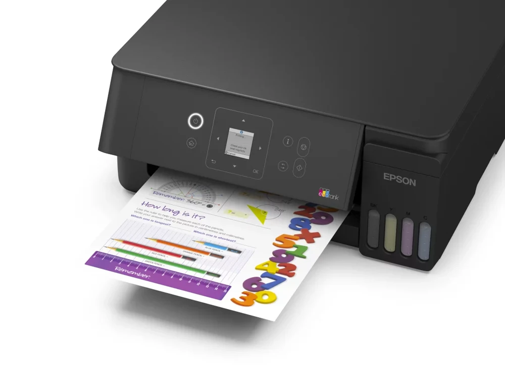 Daugiafunkcis rašalinis spausdintuvas Epson EcoTank L3362, A4, spalvotas, Wi-Fi, Wi-Fi Direct, AirPrint, LCD ekranas, juodas | C11CL63421