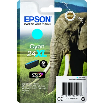 Epson No.24 XL (C13T24324012), žydra kasetė