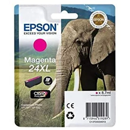 „Epson Claria Photo HD“ rausvai raudona rašalo kasetė, 24XL, rausvai raudona