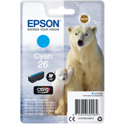 Epson T2612 (26) (C13T26124012), žydra kasetė