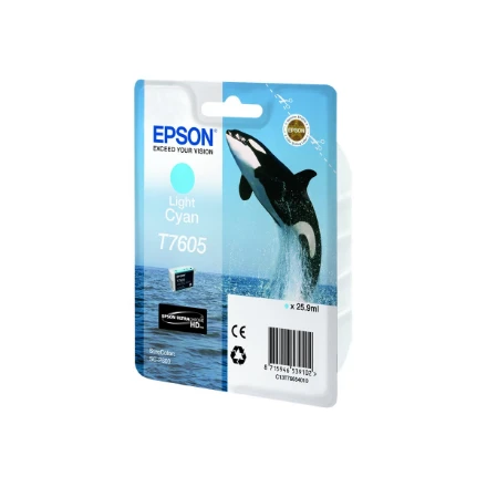 Epson T7605 | Rašalo kasetė | Šviesiai žalsvai mėlyna