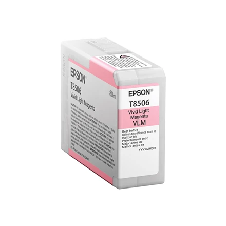Epson T85060N rašalas, šviesiai purpurinė | Epson Epson | C13T85060N | Epson T8506 – ryškiai šviesiai purpurinė – originali – rašalo kasetė | Rašalo kasetė | Ryški šviesiai purpurinė
