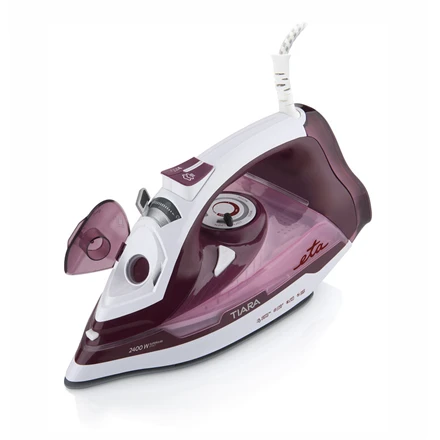 ETA | Lygintuvas | ETA126990000 Tiara II | Garų lygintuvas | 2400 W | Vanduo tank capacity 450 ml | Continuous steam 40 g/min | Steam boost performance 130 g/min | Raudona