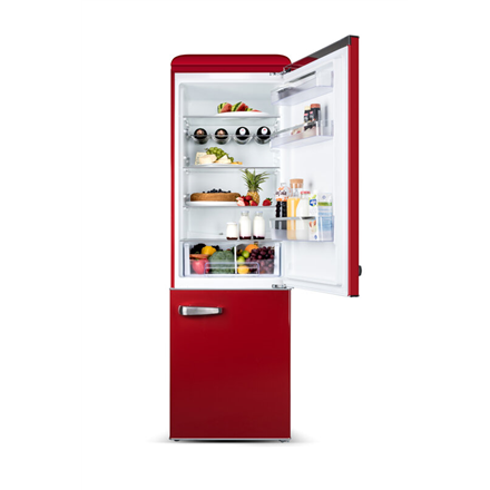 ETA | Šaldytuvas | ETA253190030E Storio retro | Energijos vartojimo klasė E | Laisvai pastatomas | Kombinuotas | Aukštis 192 cm | Šaldytuvo neto talpa 216 L | Šaldiklio neto talpa 84 L | 41 dB | Raudona