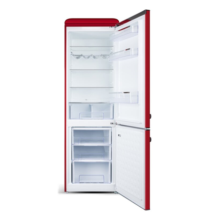 ETA | Šaldytuvas | ETA253190030E Storio retro | Energijos vartojimo klasė E | Laisvai pastatomas | Kombinuotas | Aukštis 192 cm | Šaldytuvo neto talpa 216 L | Šaldiklio neto talpa 84 L | 41 dB | Raudona