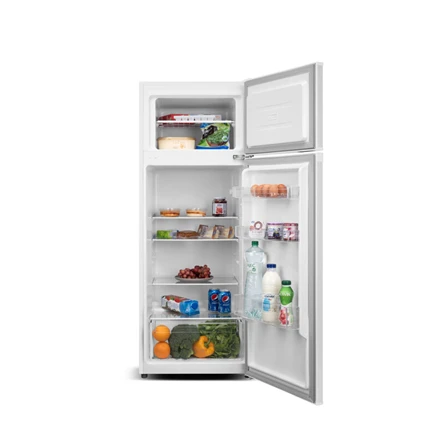 ETA | Šaldytuvas | ETA254690000E | Energy efficiency class E | Free standing | Double Door | Height 142.6 cm | Šaldytuvas net capacity 169 L | Šaldiklis net capacity 37 L | 40 dB | Baltas
