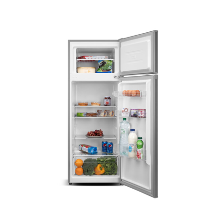 ETA | Šaldytuvas | ETA254790010E | Energy efficiency class E | Free standing | Double Door | Height 142.6 cm | Šaldytuvas net capacity 169 L | Šaldiklis net capacity 37 L | 40 dB | Sidabrinis