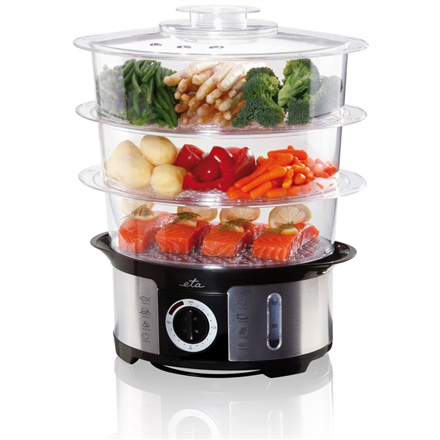 Garų puodas ETA Garinė viryklė ETA013490000 Juodas/ nerūdijantis plienas, 1000 W, Talpa 12,25 L, Krepšelių skaičius 3