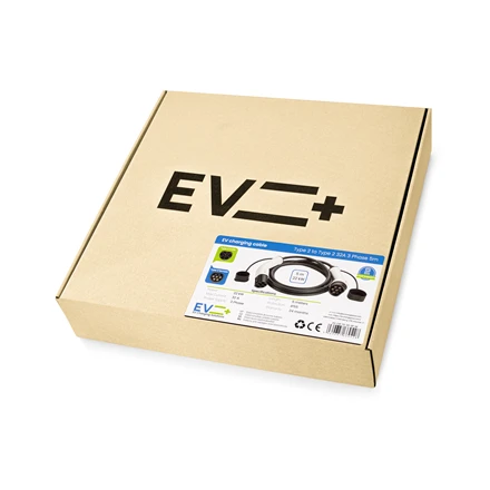 EV+ įkrovimo laido pakuotė su technine etikete