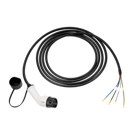 EV+ | EV-CBR-T2-32-3P-W | Charging Cable Type 2 3 phase OPEN END | 32 A | 5 m