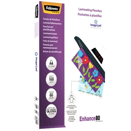 Fellowes Laminavimo vokeliai BERGAI, 80 mic, A4, 100 vnt.