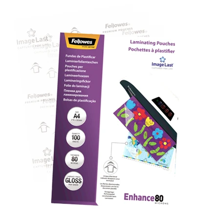 Fellowes Laminavimo vokeliai BERGAI, 80 mic, A4, 100 vnt.