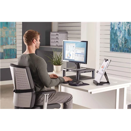 Laikiklis Fellowes Monitoriaus stovas kolegos Premium, Juoda/grafitas