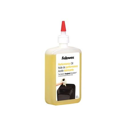 Fellowes | Naudojimo alyva 355 ml | Naudoti su visais Fellowes kryžminio ir mikropjovimo smulkintuvais. Sutepkite smulkintuvą alyva kiekvieną kartą ištuštindami šiukšliadėžę arba bent du kartus per mėnesį. Plastikinis buteliukas su spaudžiamu antgaliu užtikrina visišką padengimą.