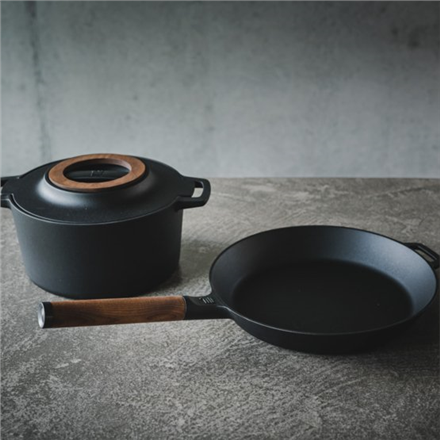 Fiskars Pan Norden Frying, Diameter 24 cm, Removable handle, Juodas