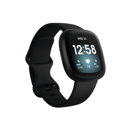 Išmanusis laikrodis Fitbit Versa 3, Juodas | Varle.lt
