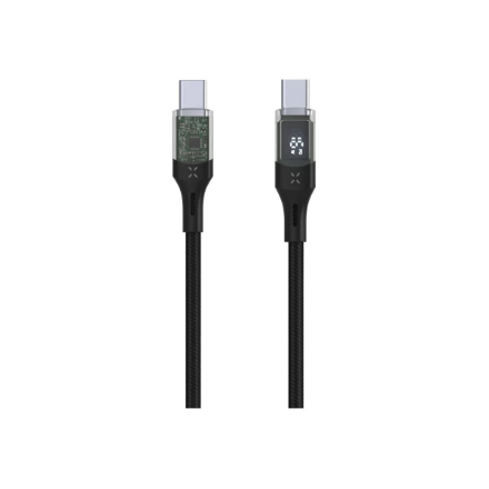 Fixed Ištaisyta | USB-C/USB-C laidas su ekranu, PD palaikymas, 1,2m, USB 2.0, 100W | FIXDD-CC12-BK