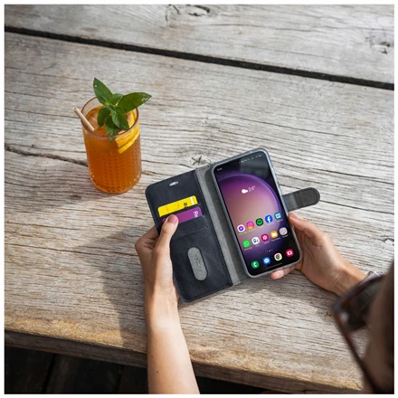 Fixed Fiksuotas Opus | Knygų dėklas | Xiaomi | Redmi Note 14 Pro 5G/POCO X7 | Oda | Juodas