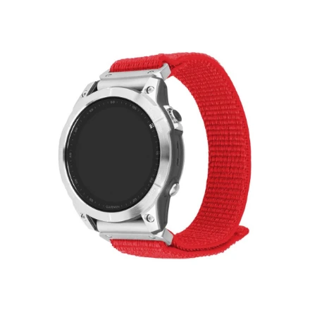Fixed Ištaisyta | Sportiškas dirželis, skirtas Garmin QuickFit 22mm | 160-210 mm | Raudona | Nailonas