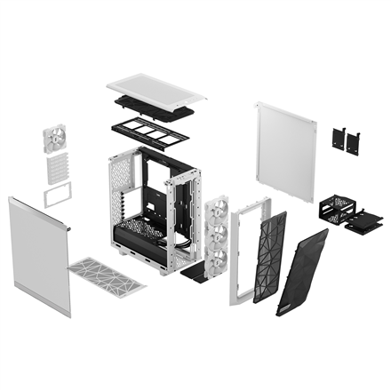 „Fractal Design“ | „Meshify 2 Compact RGB“ | Šoninis langas | „Baltas TG Clear“ | Vidutinio dydžio bokštas | ATX