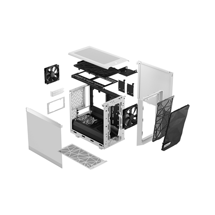 „Fractal Design“ | „Meshify 2 Nano“ | Šoninis langas | Baltas TG skaidrus atspalvis | ITX | ATX