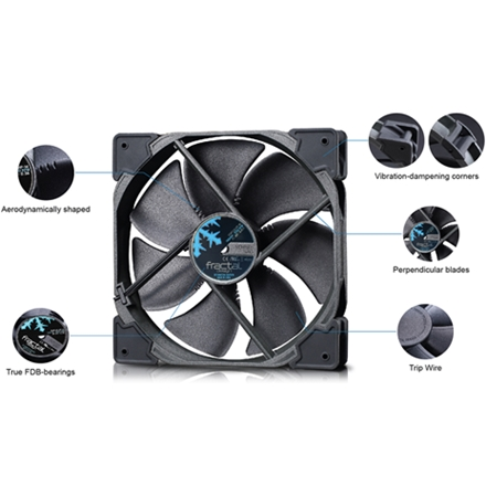 Fractal Design | Venturi HP-14 PWM | Juodas, Pilkas | Fan