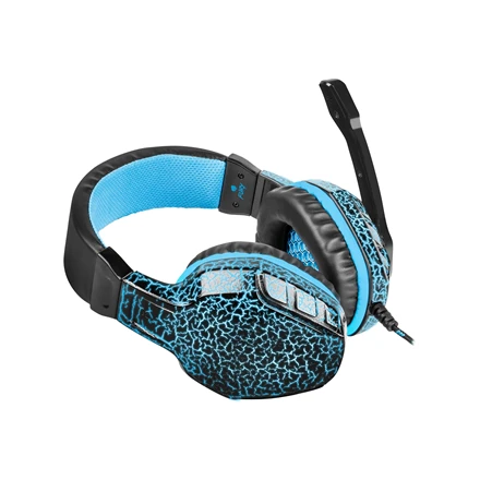 Žaidimų ausinės Fury Hellcat, LED, Mėlynos, USB + 2x 3.5mm