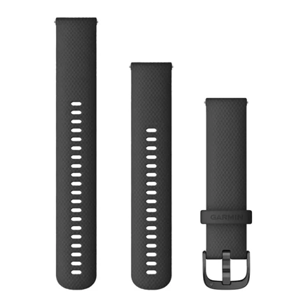 Išmaniojo laikrodis Garmin greitai atsegamas, silikoninis dirželis, Juodos spalvos, 20mm