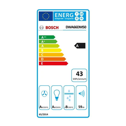 Bosch DWA66DM50 Serija 4, Prie sienos montuojamas gartraukis, 60 cm, clear glass