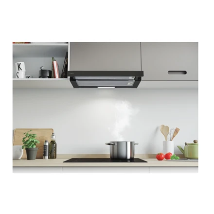 Gartraukis Candy Saldainių gaubtas | CBT60RBG | Teleskopinis | C energijos vartojimo efektyvumo klasė | Plotis 60 cm | 402 m³/h | Mechaninis | LED | Juodas