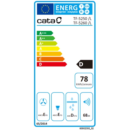 CATA | Hood | TFH 5250 X | Telescopic | Energy efficiency class D | Plotis 50 cm | 325 m³/h | Slider control | LED | Inox
