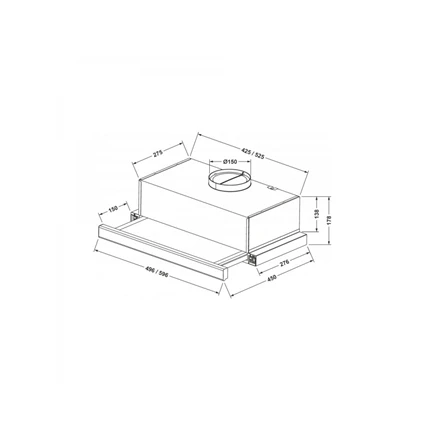Gartraukis Eleyus Hood TLS L 14 150 60 WH (Storm 700 60 WH LED) Teleskopinis, D energijos vartojimo efektyvumo klasė, Plotis 60 cm, 355 m³/h, Mechaninis valdymas, LED, Baltas