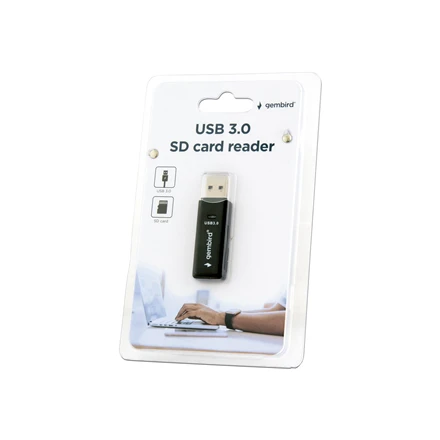 GEMBIRD UHB-CR3-01 Gembird kompaktiškas USB 3.0 SD/MicroSD kortelių skaitytuvas, lizdinė plokštelė