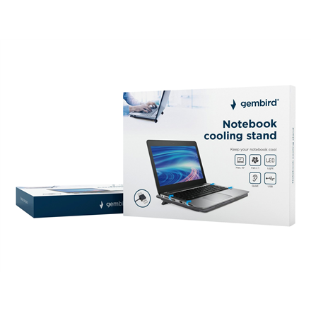 Gembird | Tinka iki 15 " | NBS-1F15-04 | Cooling Stand | Juodas