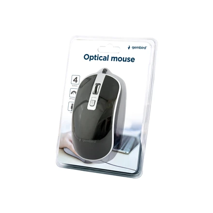 GEMBIRD MUS-4B-06-BS Optinė pelė USB juodas/sidabrinis