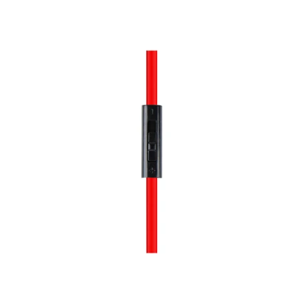 Gembird | Porto ausinės su mikrofonu ir garsumo valdymu su flat kabelis | Su mikrofonu | 3.5 mm | Raudona/Juodas