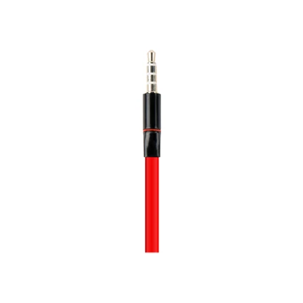 Gembird | Porto ausinės su mikrofonu ir garsumo valdymu su flat kabelis | Su mikrofonu | 3.5 mm | Raudona/Juodas